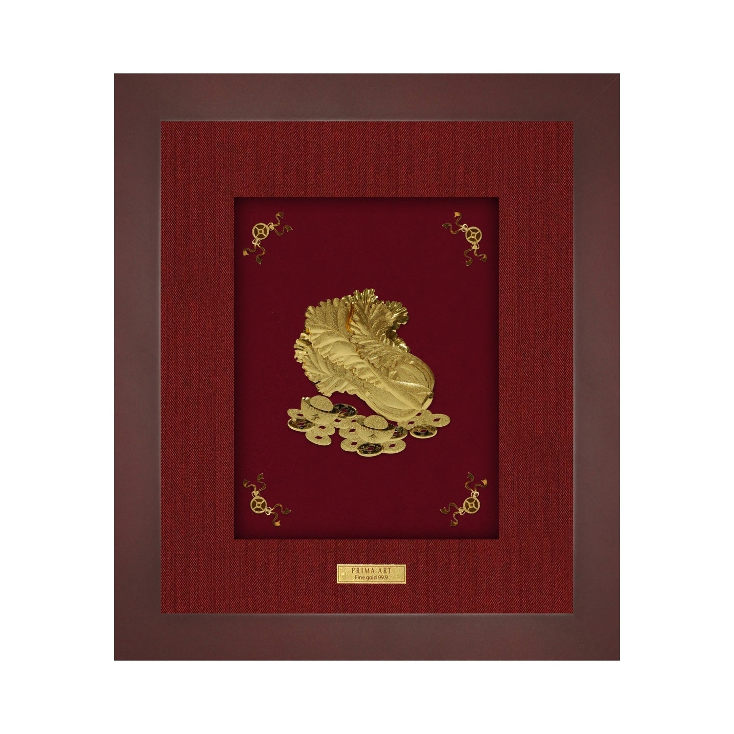 CGS-0151-34 Prosperous Cabbage With Gold Coin in Frame 25 x 29 cm