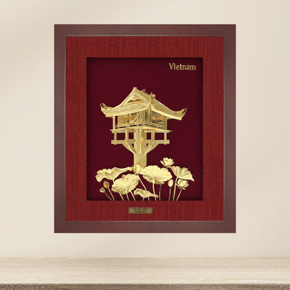 CGS027705 One Pillar Pagoda in Frame 33x38 cm