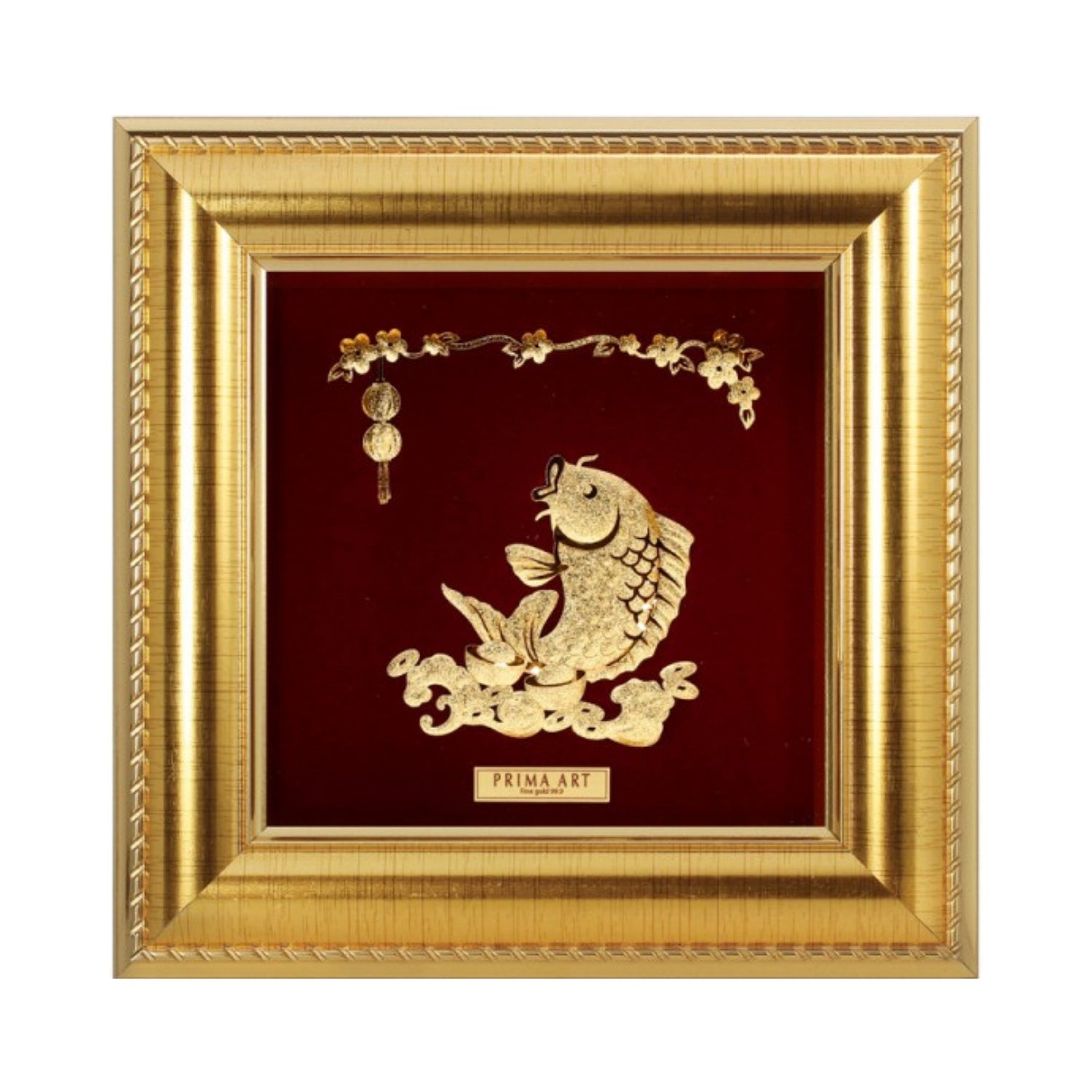 CGS-0371-05 Golden Carp Sees Lantern in Frame 16 x 16 cm