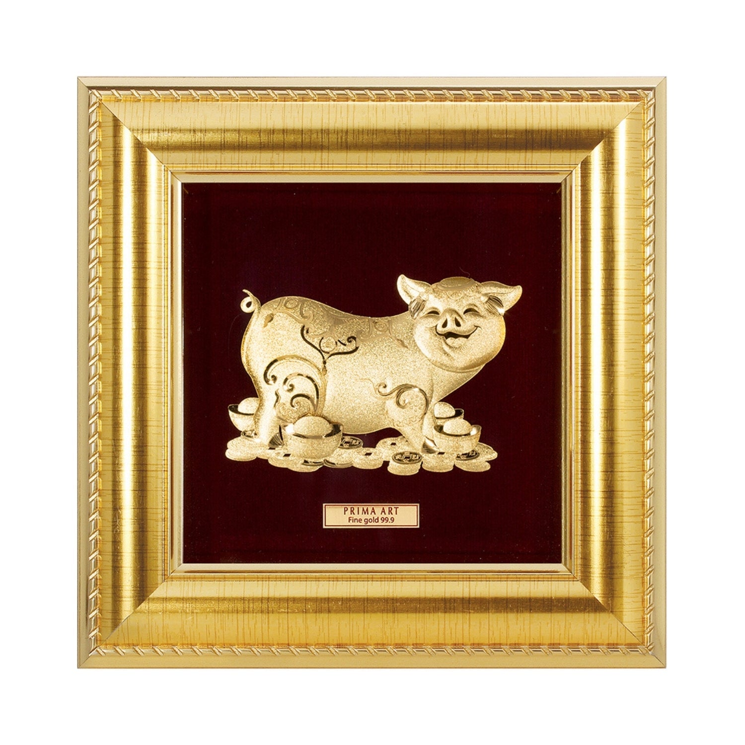 CGS-0371-16 Golden Pig Brings Fortune in Frame 16 x 16 cm