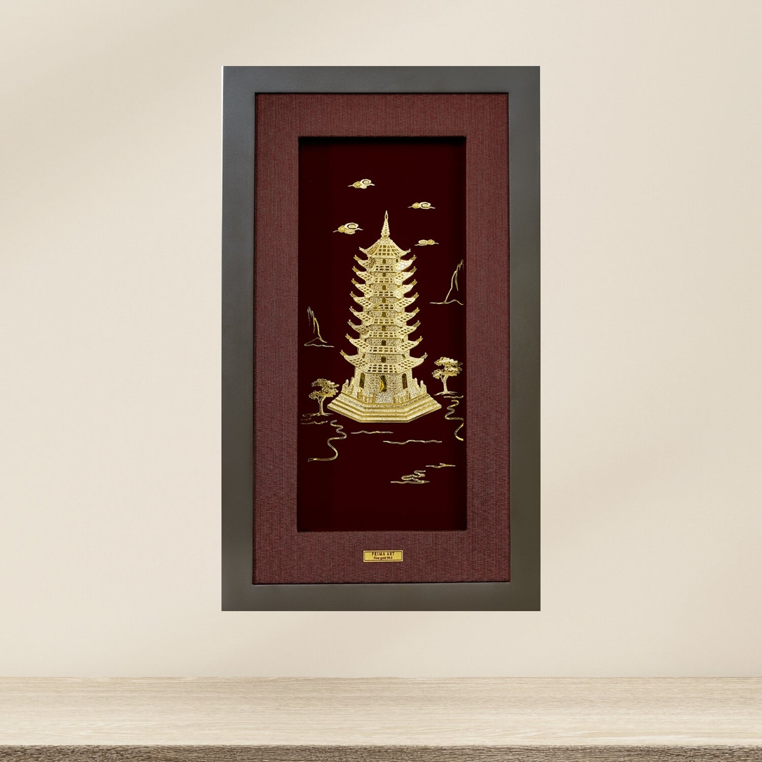 CGS-0401-01 9 Floor Van Xuong Tower in Frame 16 x 29 cm