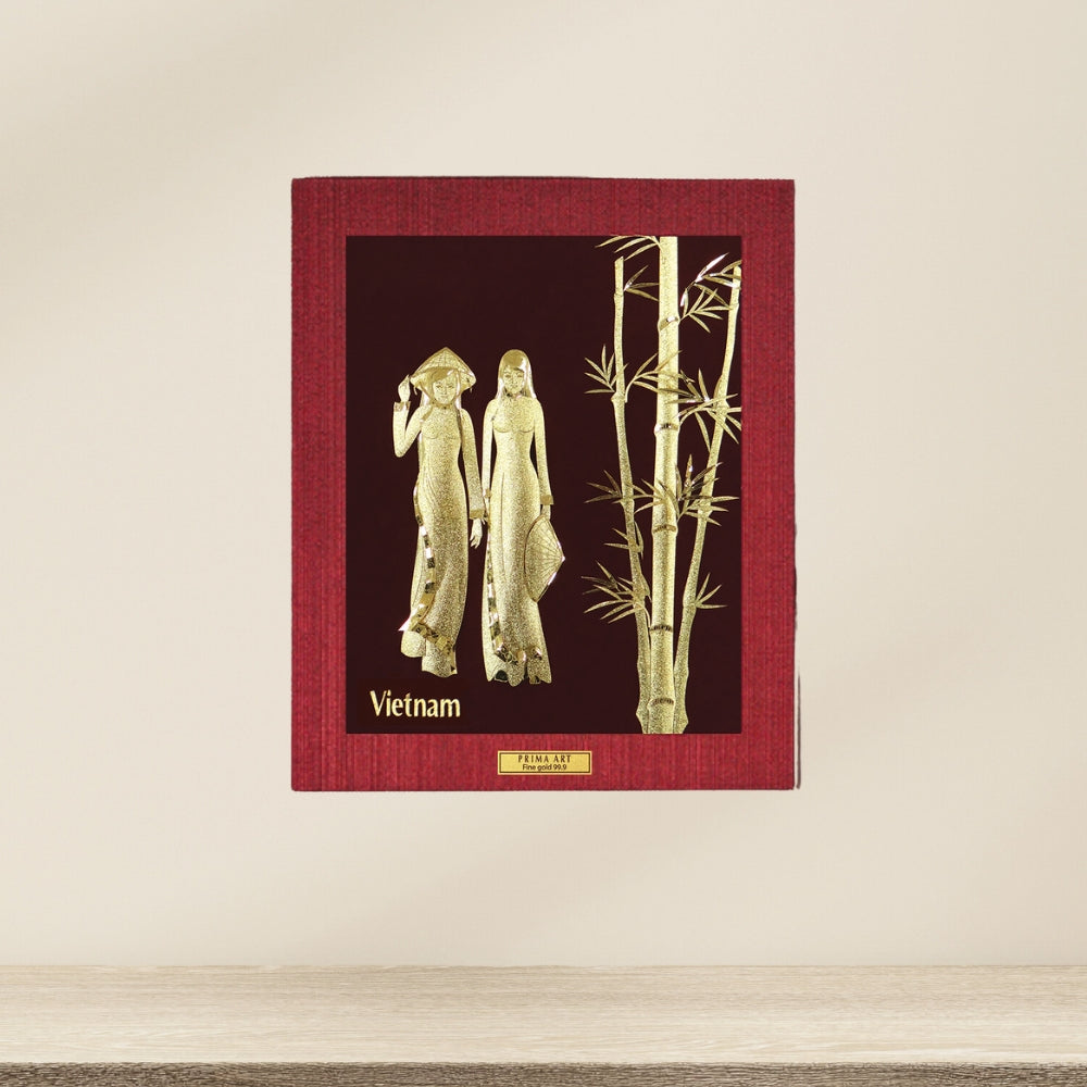 CGS-0406-04 Girls in Bamboo Tree in Frame 18 x 20 cm_1