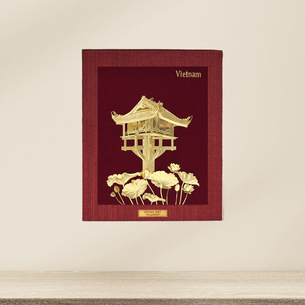 CGS040605 One Pillar Pagoda in Frame 18x20 cm