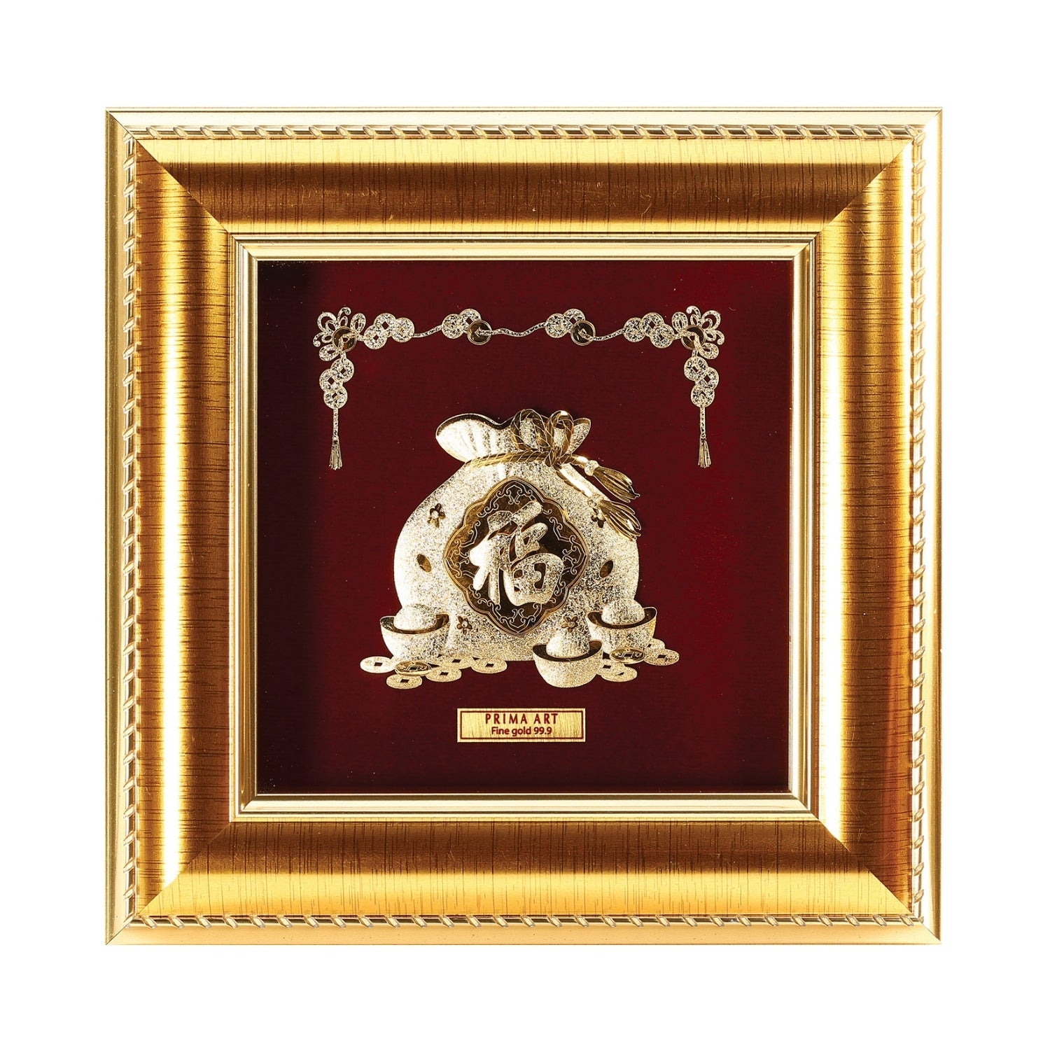 CGS-0498-03 Fu On Golden Pouch  in Frame 16 x 16 cm