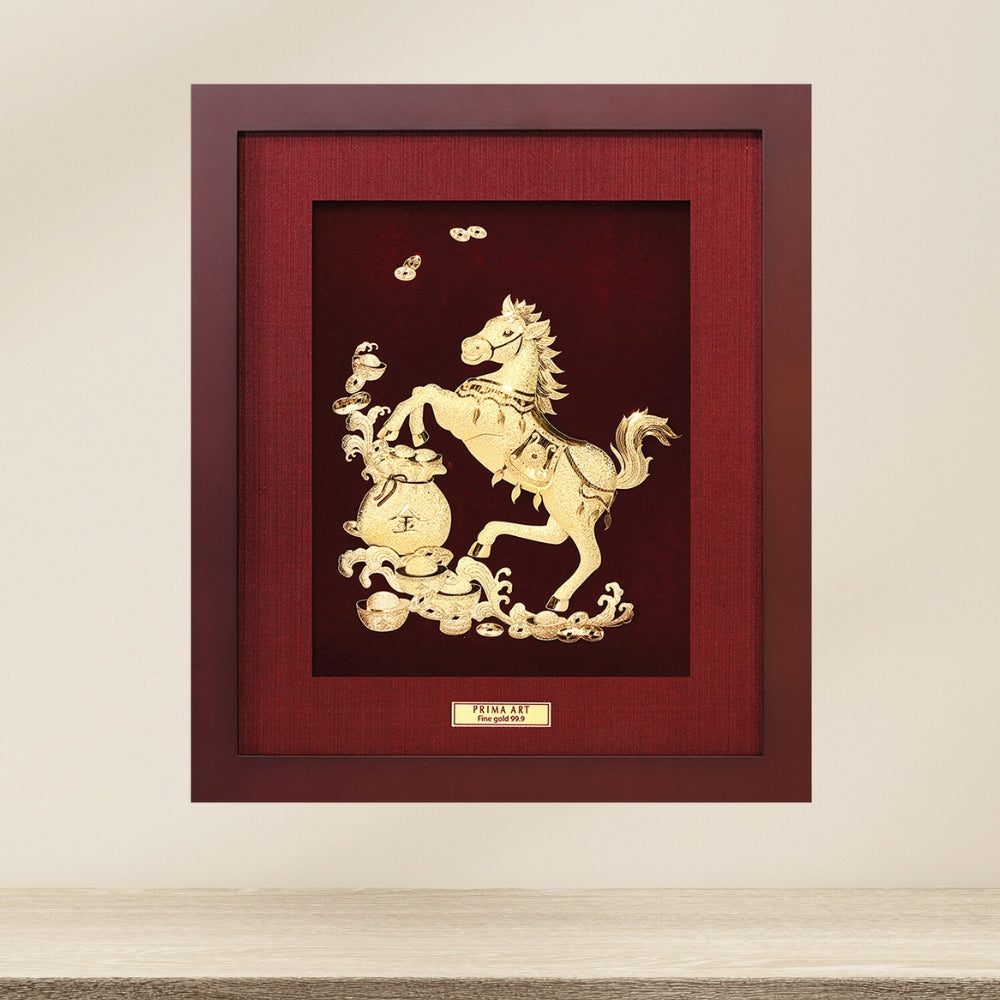 CGS051504 Fortune Horse in Frame 18x20 cm