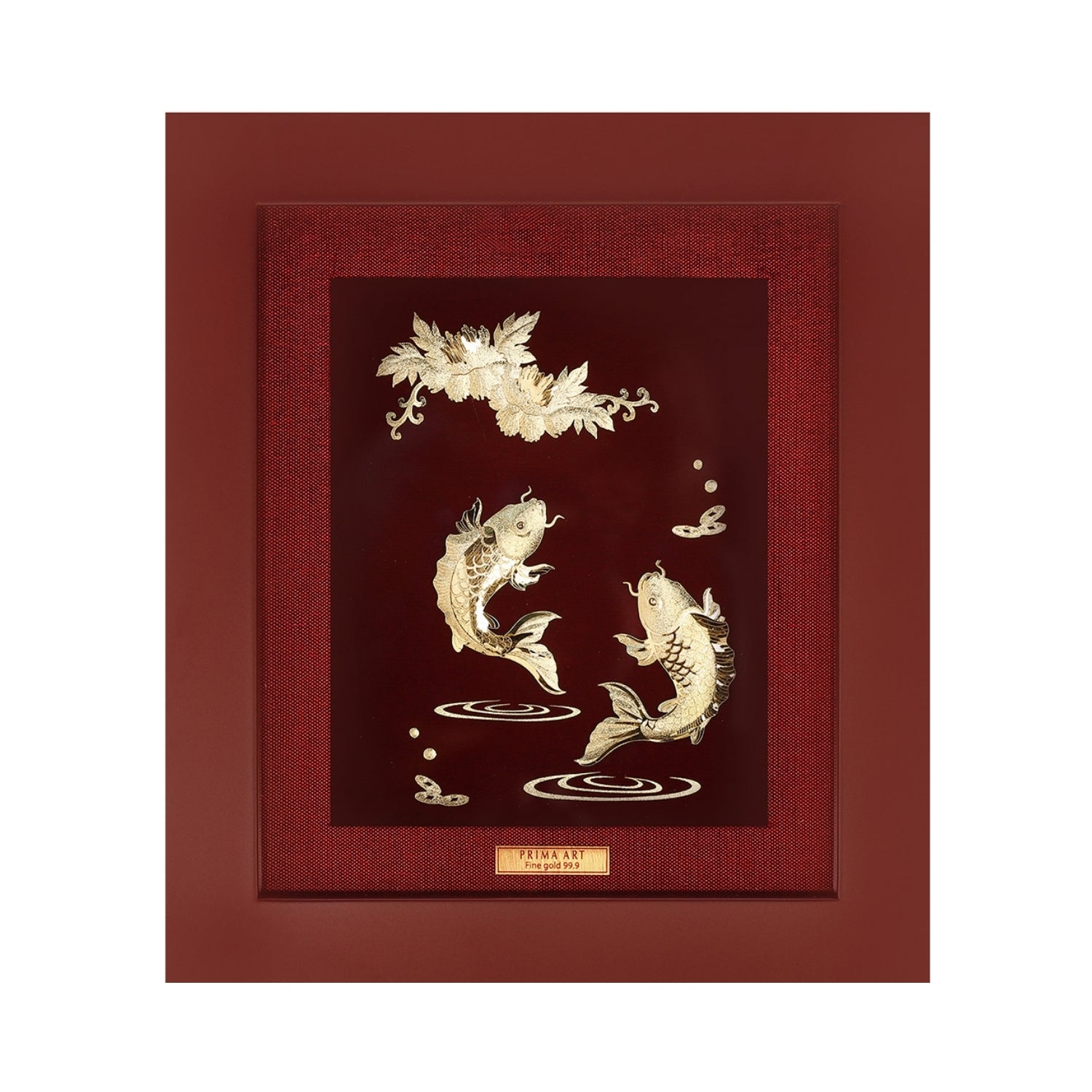 CGS-0515-05 Couple Fishes See Lucky Flower in Frame 18 x 20 cm