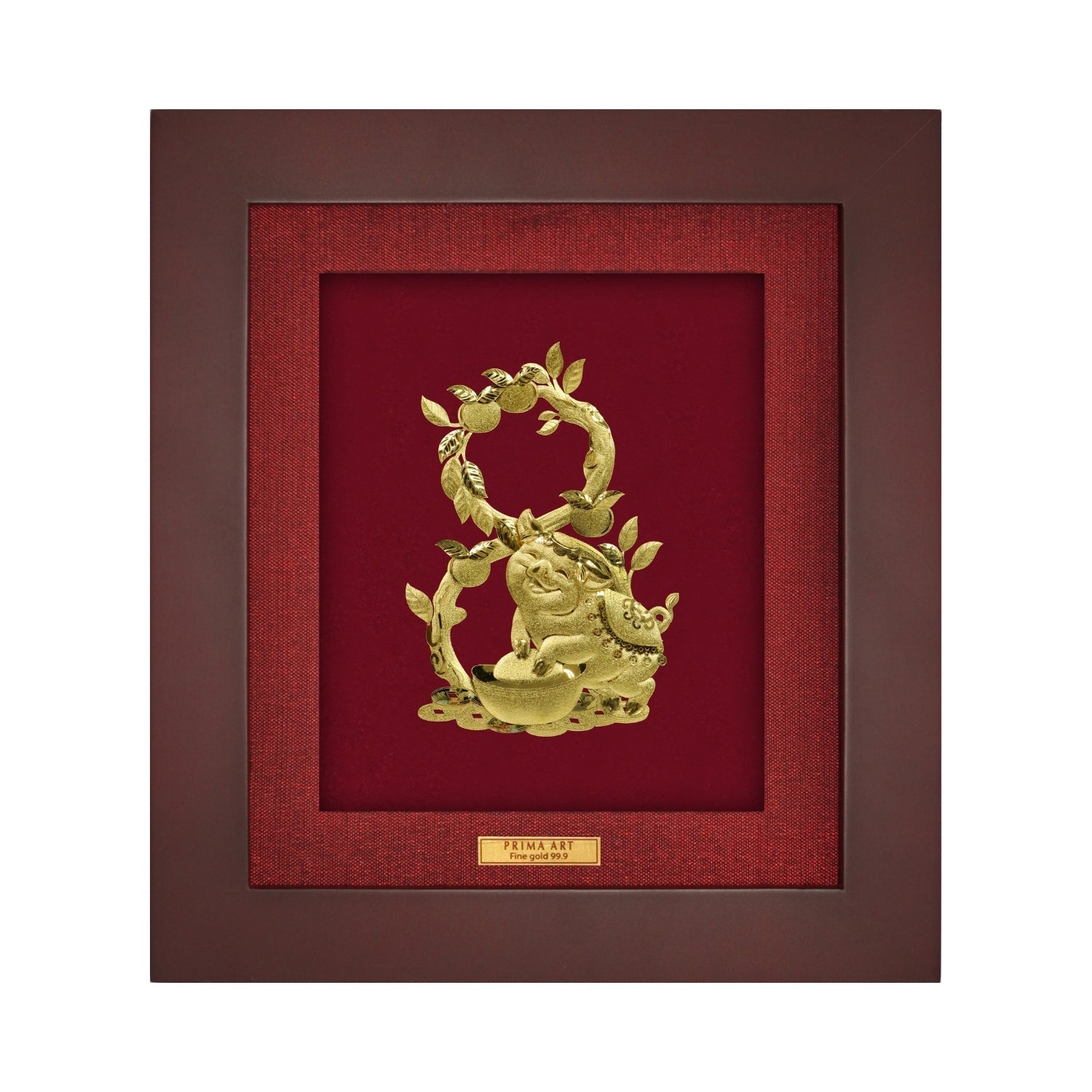 CGS-0515-27 Golden Pig Brings Prosperity in Frame 18 x 20 cm
