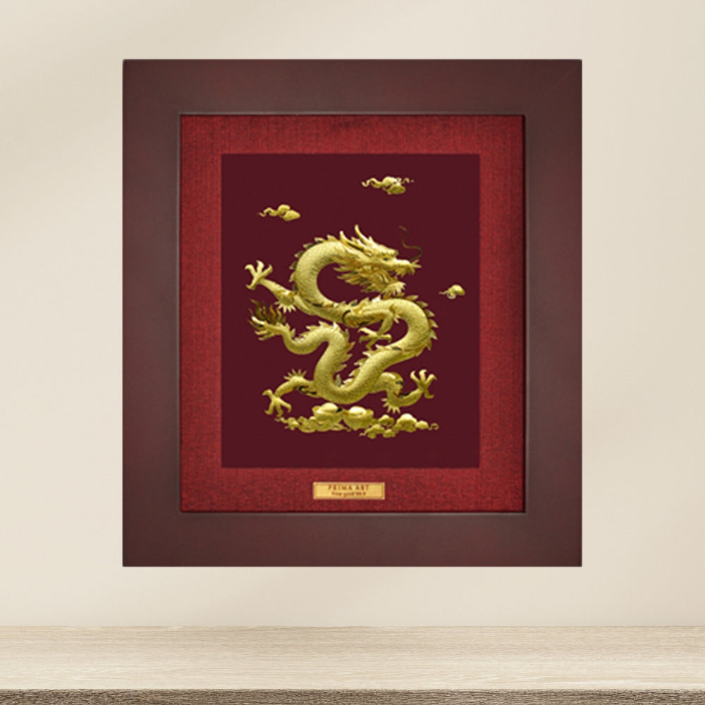 CGS051540 Golden Dragon in Frame 18x20 cm