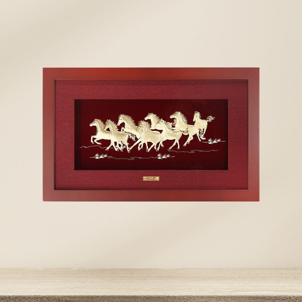 CGS058801 8Horse Fortune in Frame 25x40 cm