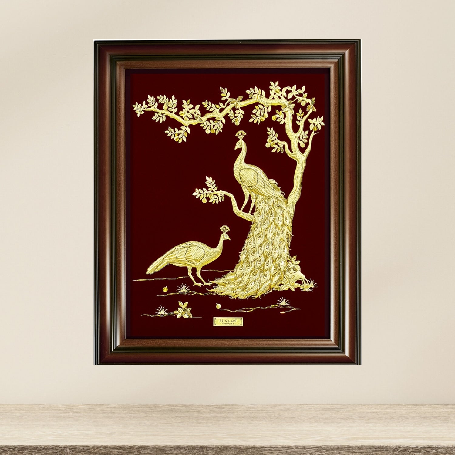 CGS-0603-01 Golden Phoenix Brings Happiness in Frame 67 x 79 cm