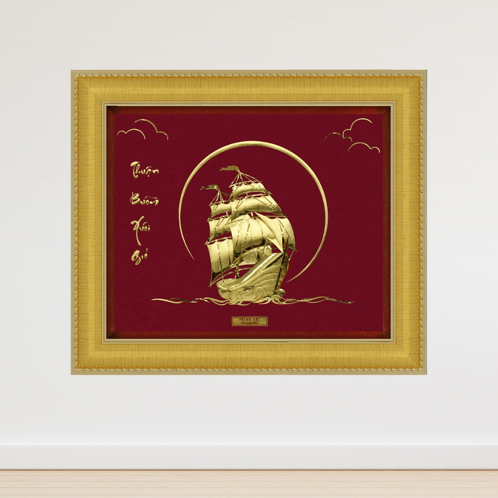 CGS-0688-01 The Wealth Junk Boat in Frame 25 x 29 cm_1