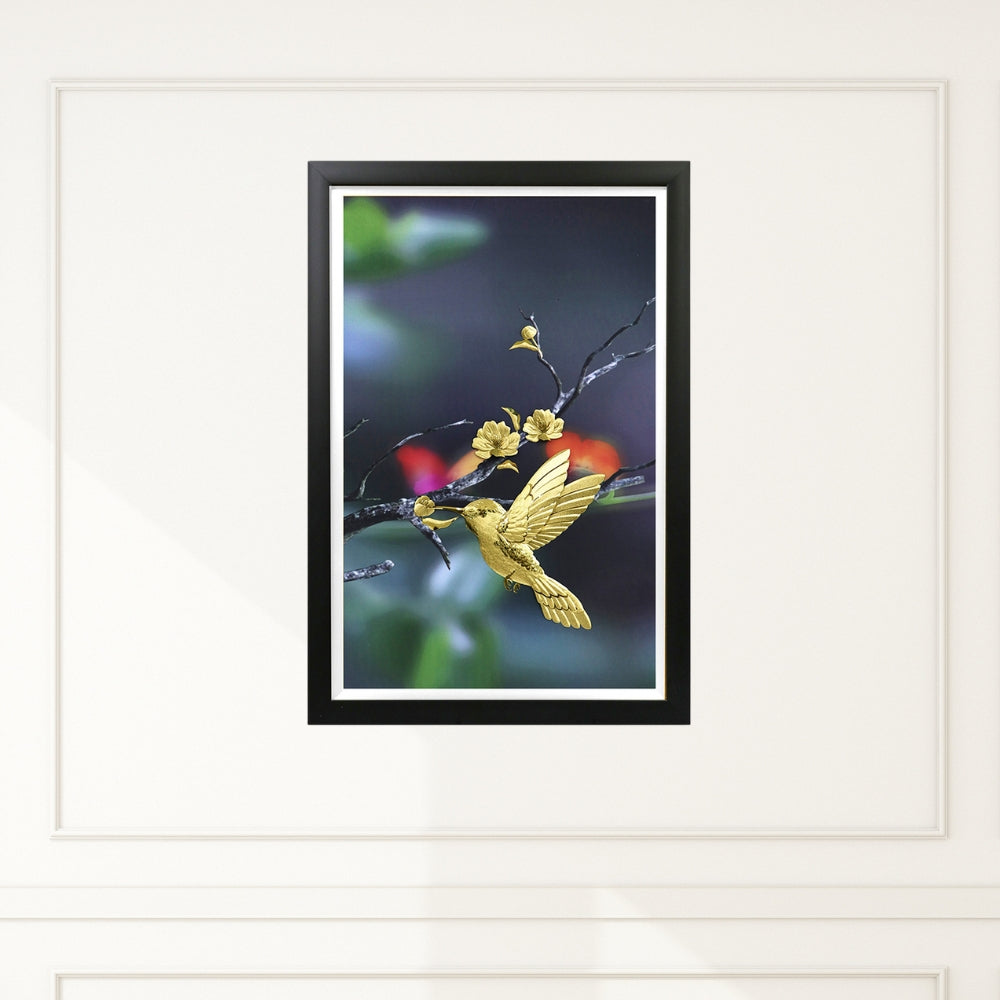 CGS075002 Couple Birds and Apricot Blossom Branches in Frame 35x55 cm