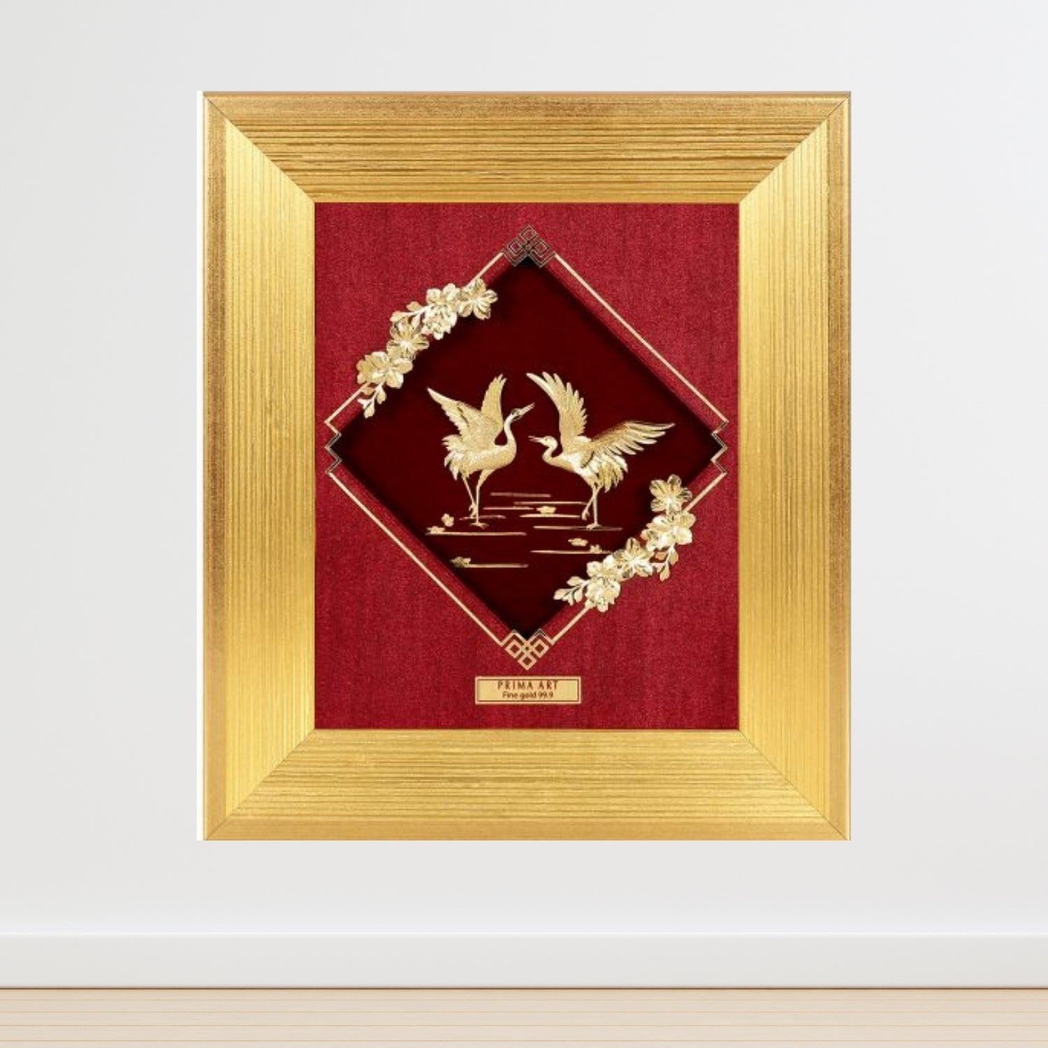 CGS-0756-01 NOBLE Original, Couple Cranes Dancing By The Lake in Frame 18 x 20 cm