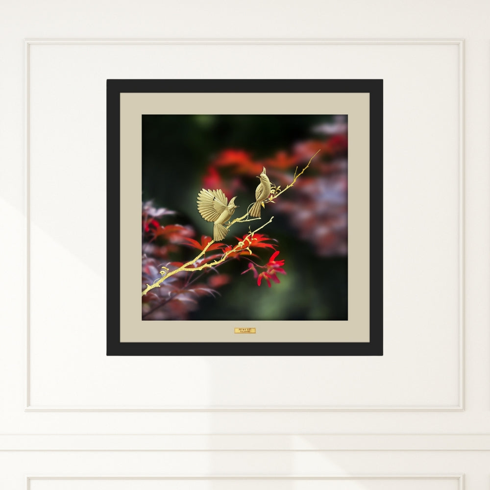 CGS080701 Color Collection Couple Birds in Frame 65x65 cm