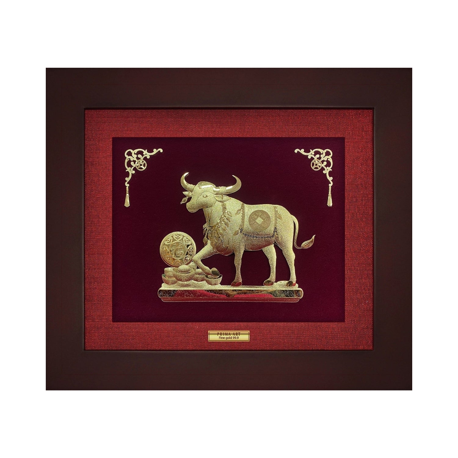 CGS-0845-01 Golden Rat Brings Luck in Frame 18 x 20 cm