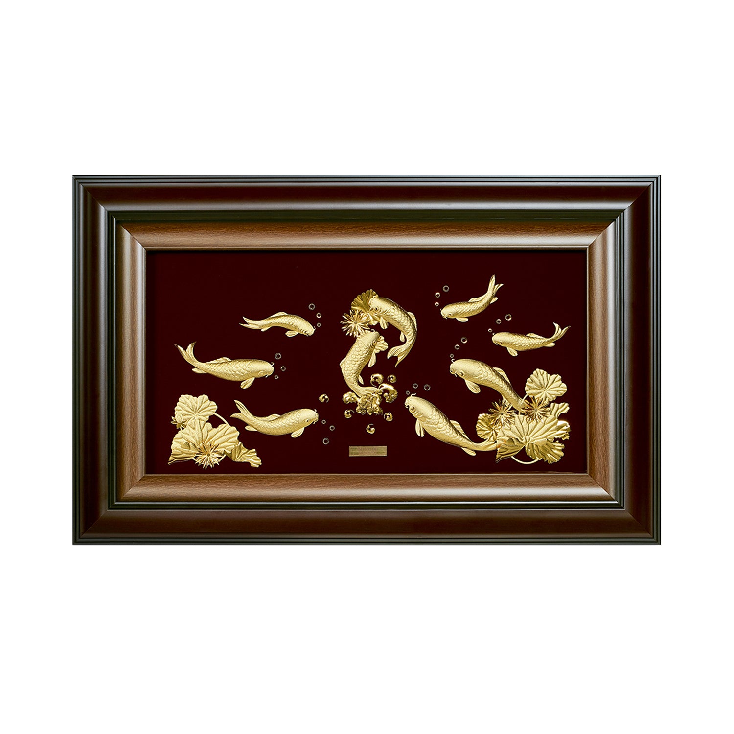 CGS024602 9Wealth Carps in Frame 37x58 cm
