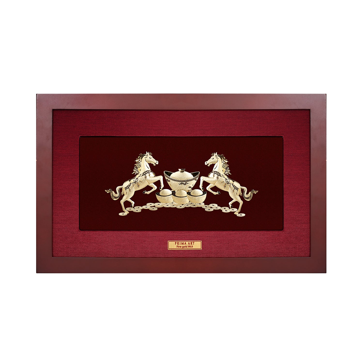 CGS058703 Auspicious Couple Horses in Frame 25x40 cm