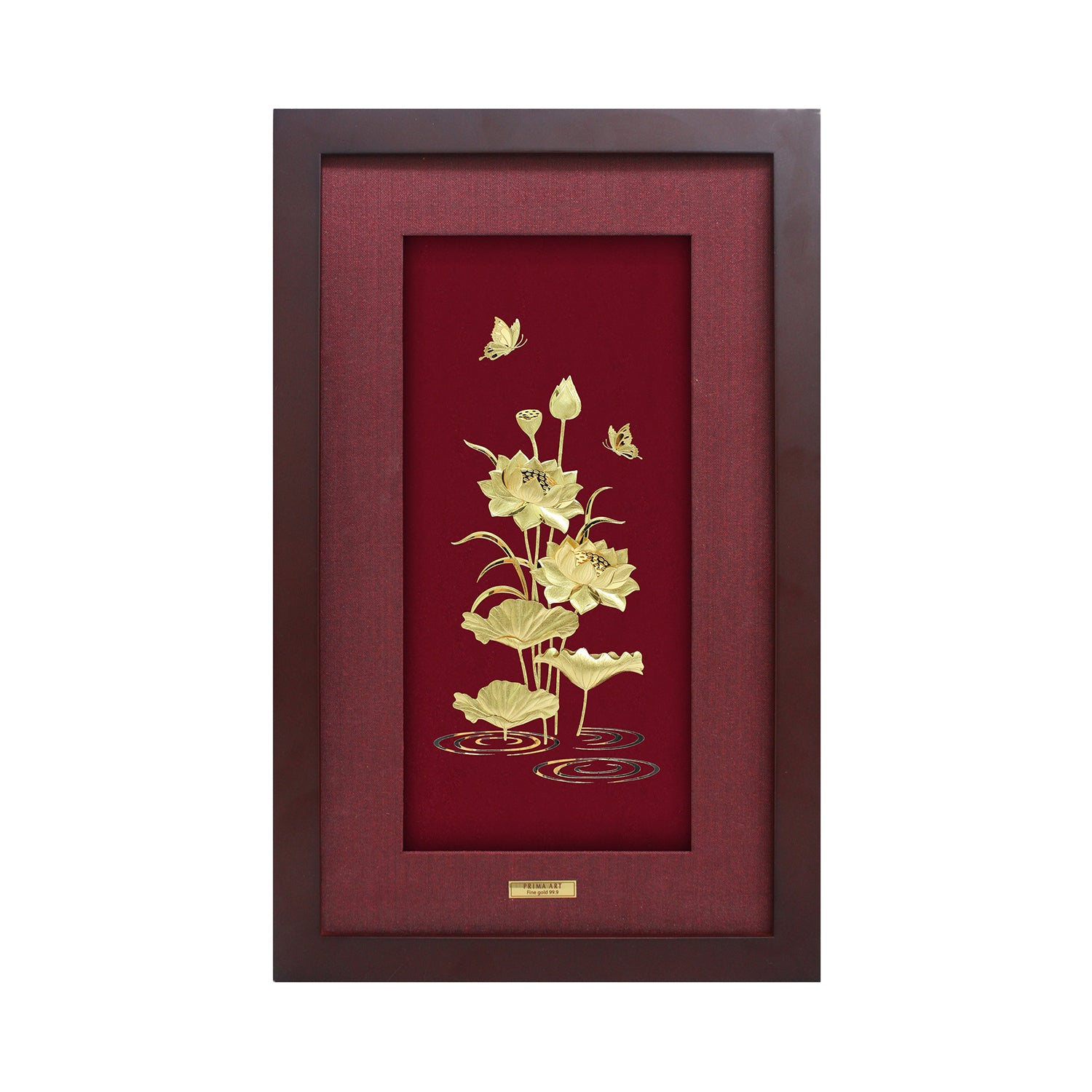 CGS060201 Golden Lotus in Frame 25x40 cm