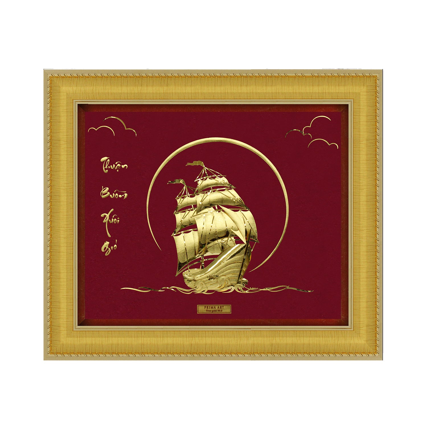 CGS068801 The Wealth Junk Boat in Frame 25x29 cm