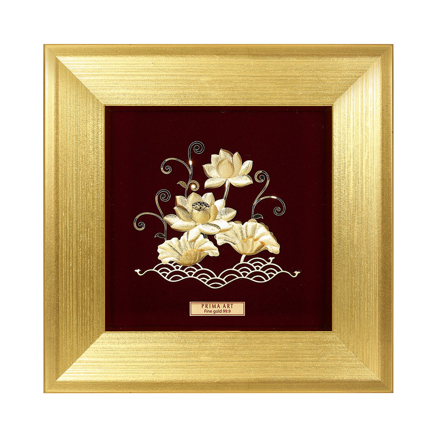 CGS071601 Auspicious Two Lotus in Frame 18x18 cm