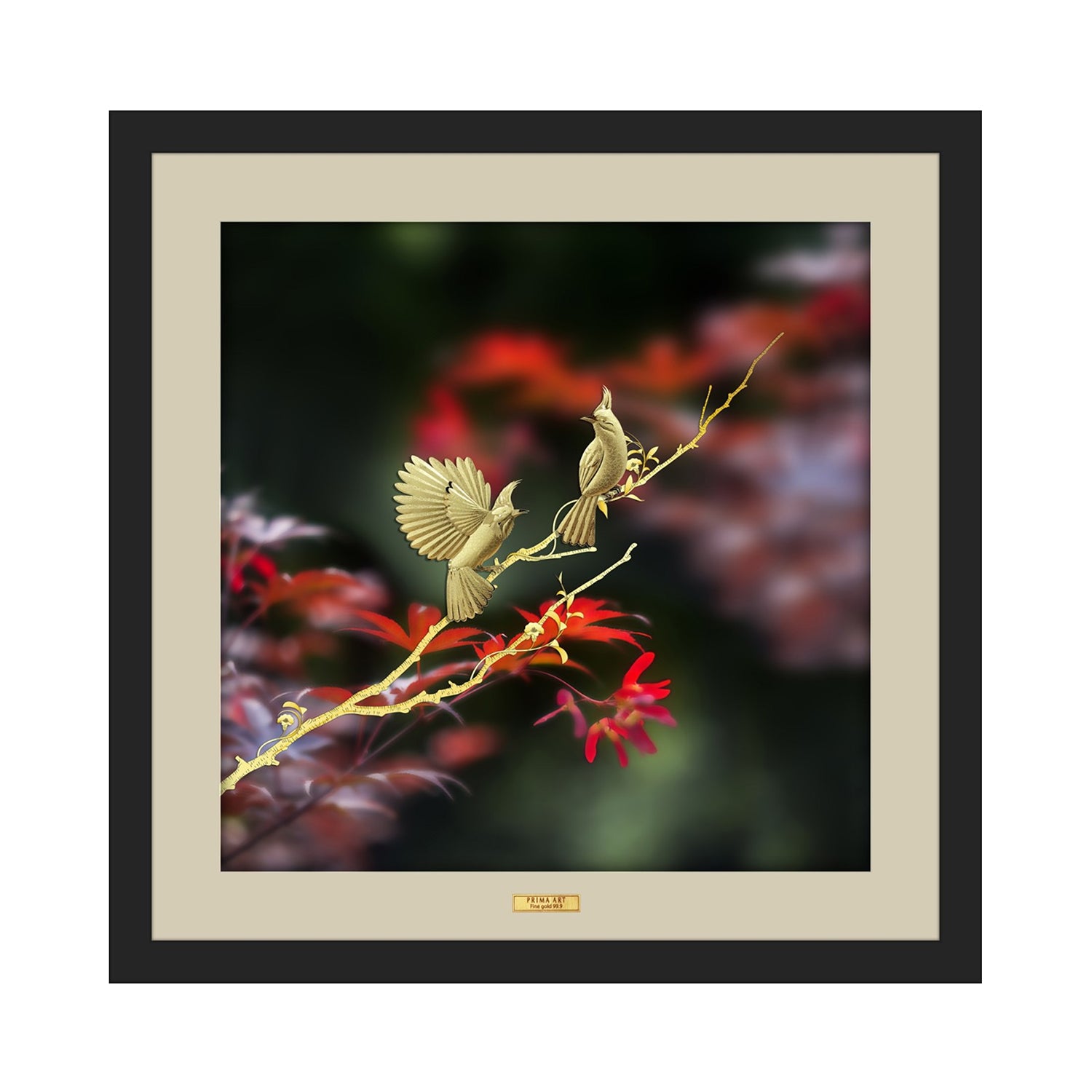 CGS080701 Color Collection Couple Birds in Frame 65x65 cm