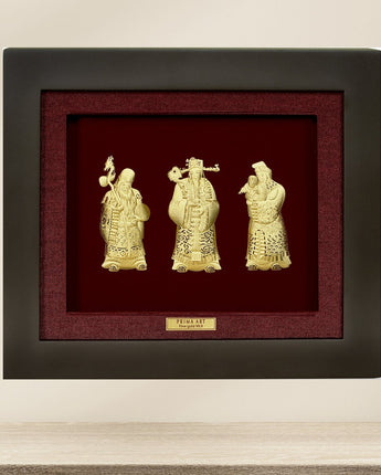 CGS-0152-04 Hok Lok Siu Brings Luck Fortune And Longebity in Frame 33 x 38 cm