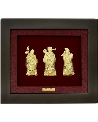 CGS-0152-04 Hok Lok Siu Brings Luck Fortune And Longebity in Frame 33 x 38 cm
