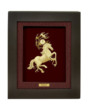 CGS-0286-10 Golden Horse Brings Victory in Frame 25 x 29 cm