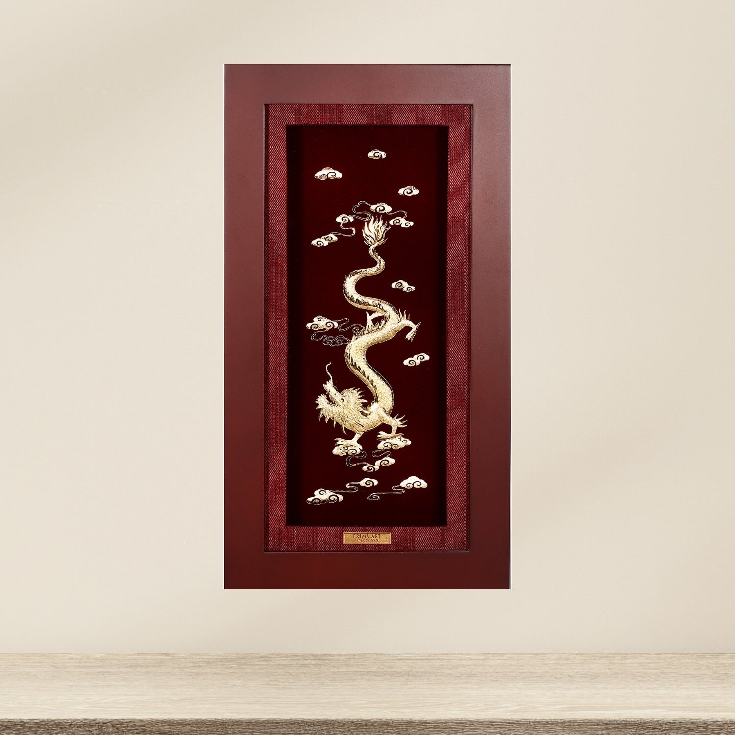 CGS-0332-01 The Golden Dragon Fly In the Cloud in Frame 16 x 29 cm