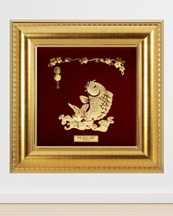 CGS-0371-05 Golden Carp Sees Lantern in Frame 16 x 16 cm