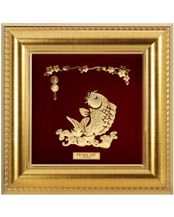 CGS-0371-05 Golden Carp Sees Lantern in Frame 16 x 16 cm