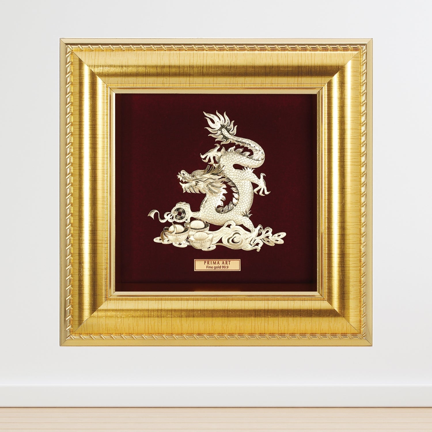 CGS-0371-09 Golden Dragon Flying In The Clouds in Frame 16 x 16 cm