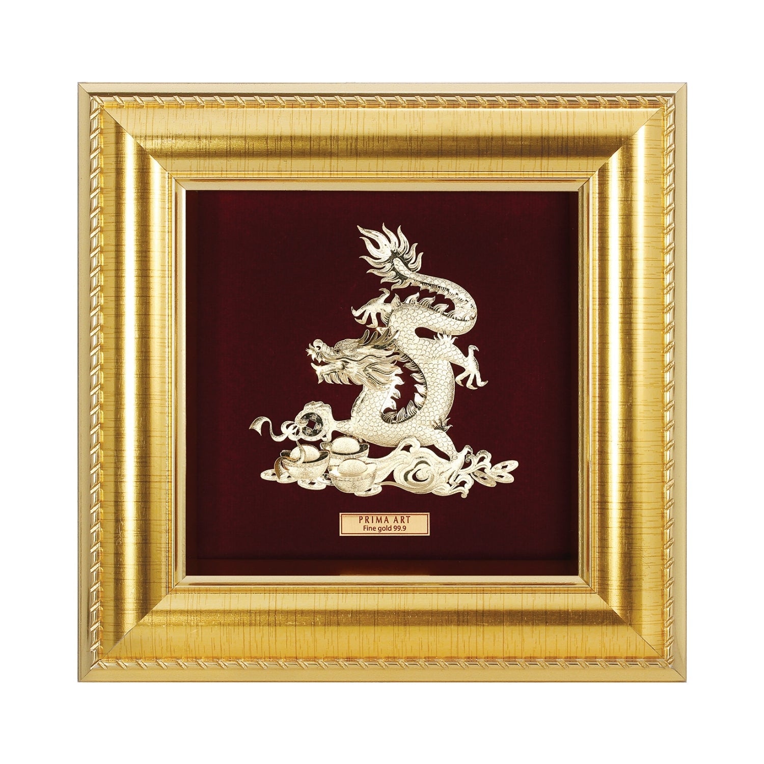 CGS-0371-09 Golden Dragon Flying In The Clouds in Frame 16 x 16 cm