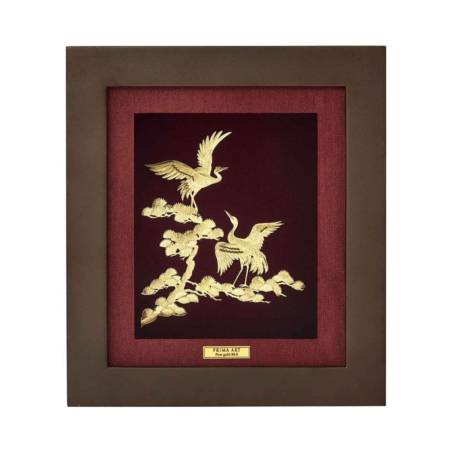 CGS-0411-10 Golden Crane For Wish A Longevity in Frame 18 x 20 cm