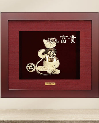 CGS-0411-12 Golden Rat Brings Intelligence in Frame 18 x 20 cm