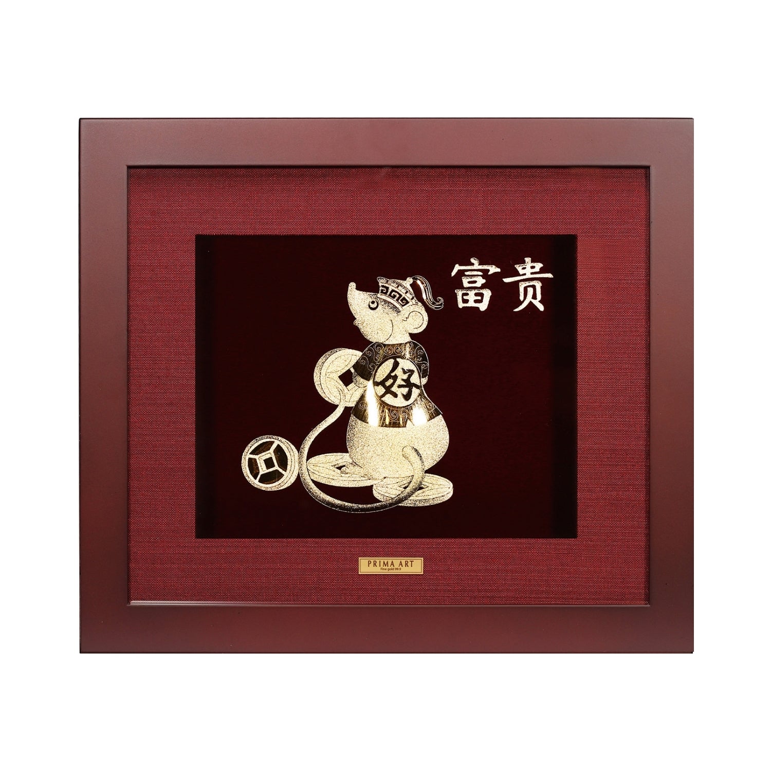 CGS-0411-12 Golden Rat Brings Intelligence in Frame 18 x 20 cm
