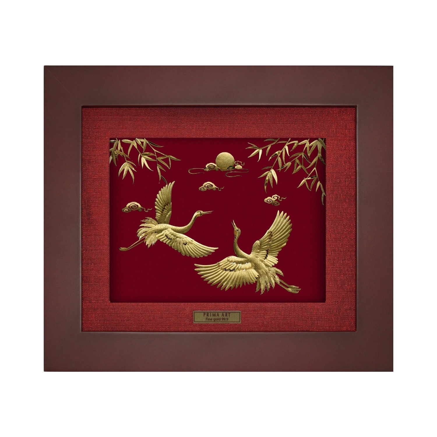 CGS-0411-29 Couple  Cranes Under The Moonlight in Frame 18 x 20 cm