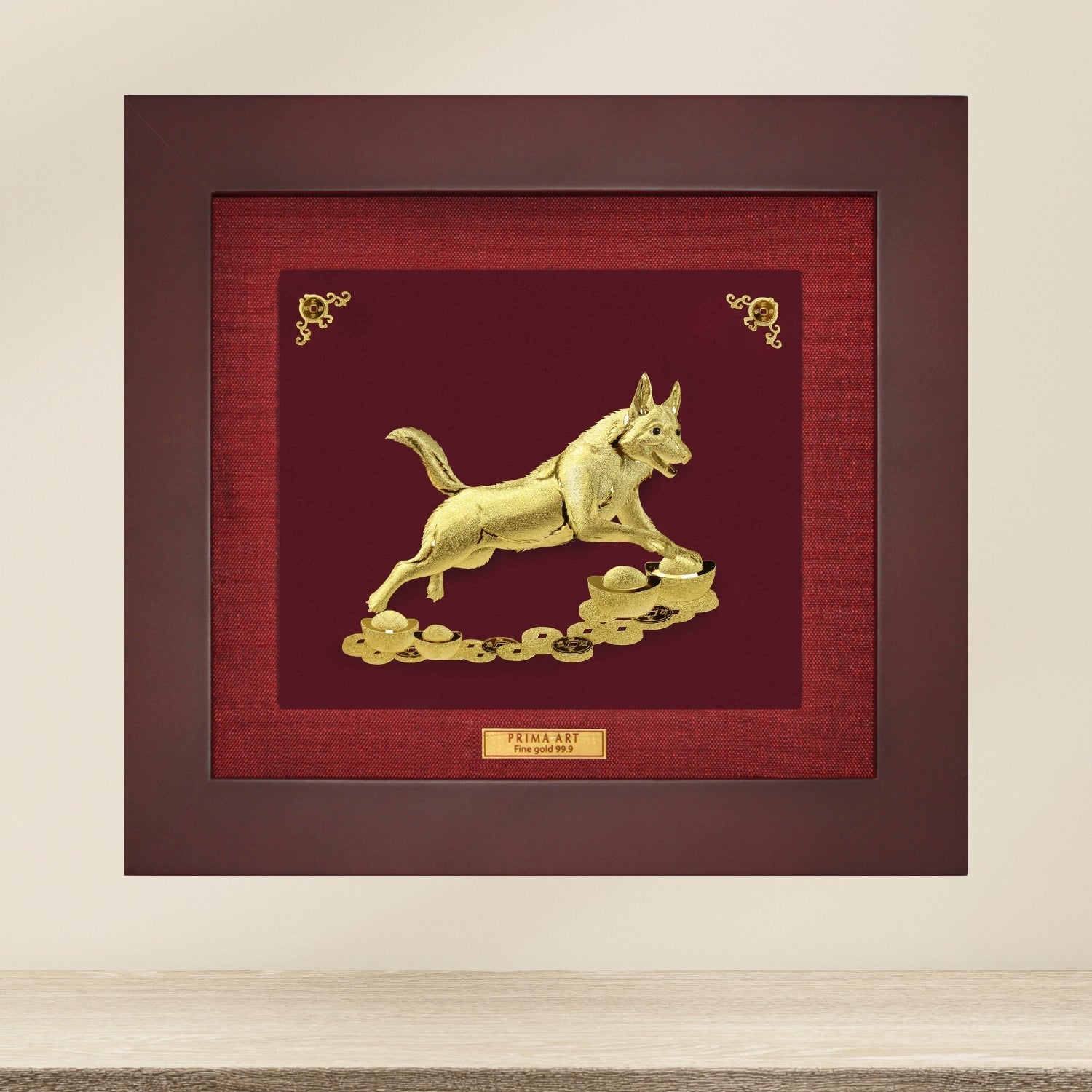 CGS-0411-31 Golden Dog Brings Energy in Frame 18 x 20 cm