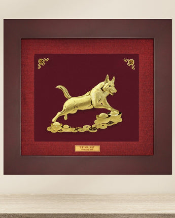 CGS-0411-31 Golden Dog Brings Energy in Frame 18 x 20 cm