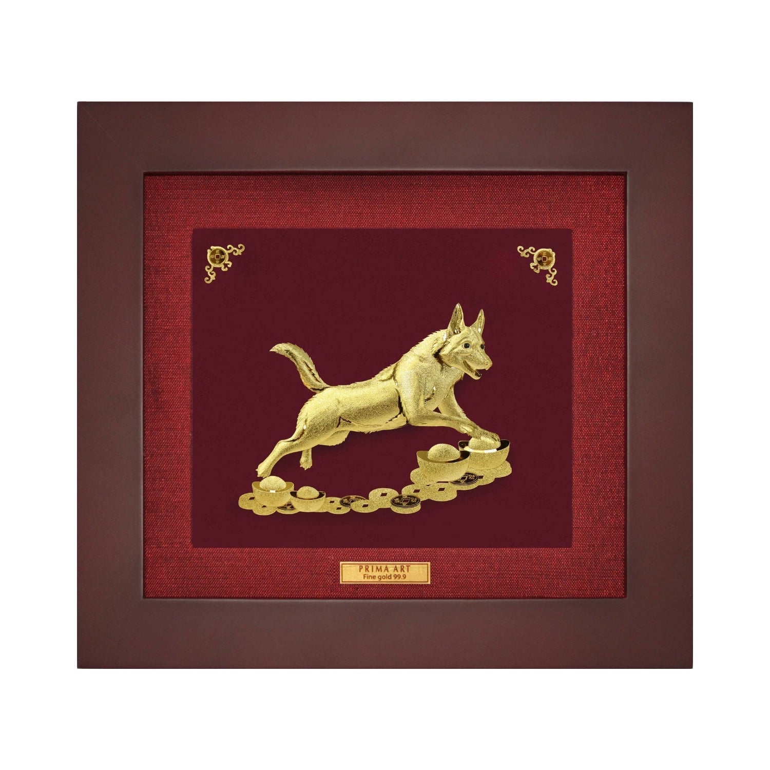 CGS-0411-31 Golden Dog Brings Energy in Frame 18 x 20 cm