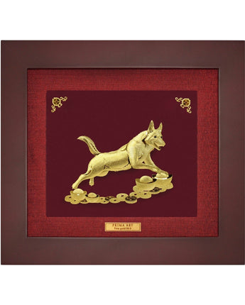 CGS-0411-31 Golden Dog Brings Energy in Frame 18 x 20 cm