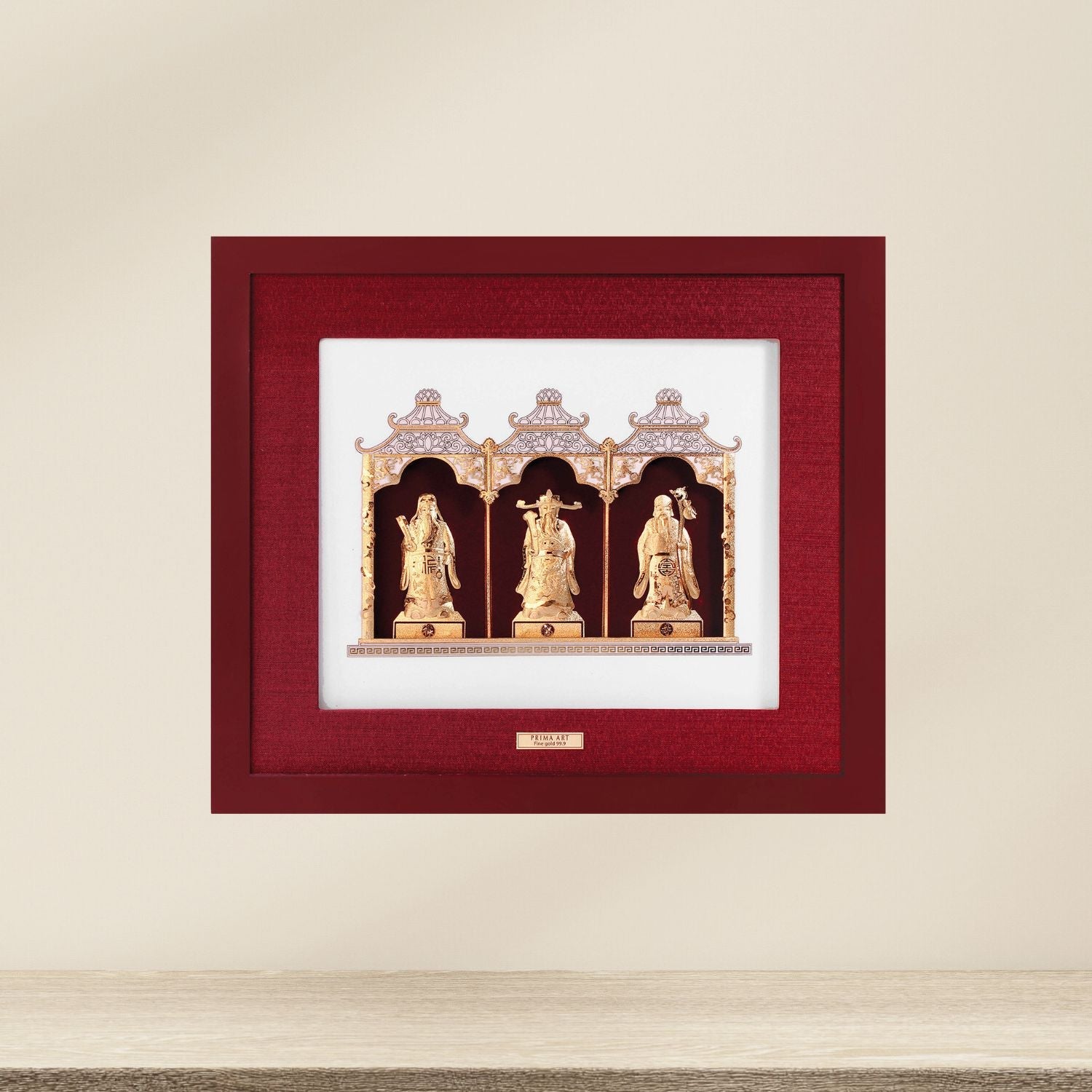 CGS-0426-01 Hok Lok Siu Brings Luck Fortune And Longebity in Frame 46 x 36 cm