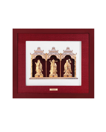 CGS-0426-01 Hok Lok Siu Brings Luck Fortune And Longebity in Frame 46 x 36 cm