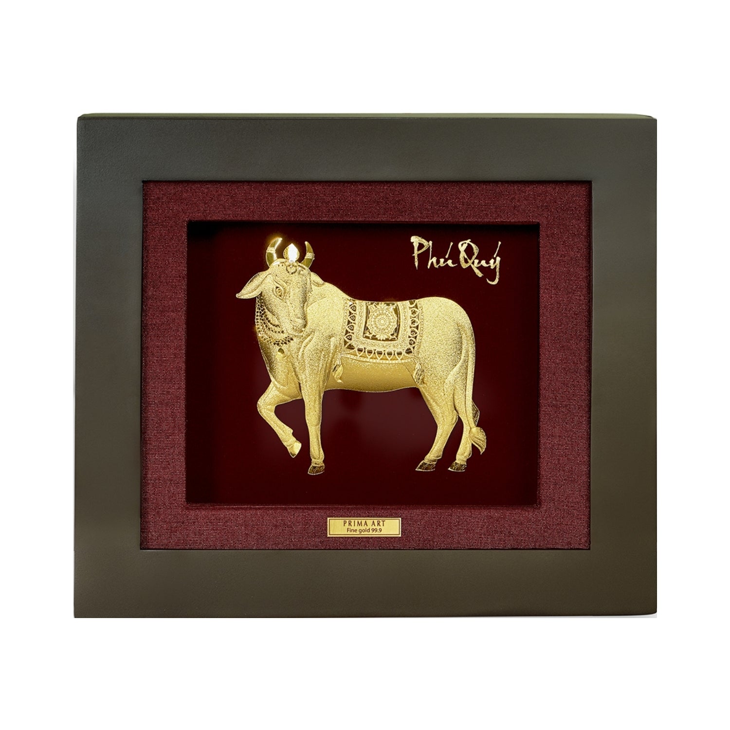 CGS-0501-02 Golden Buffalo Brings Enthusiasm in Frame 18 x 20 cm