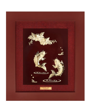 CGS-0515-05 Couple Fishes See Lucky Flower in Frame 18 x 20 cm