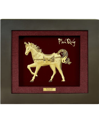 CGS-0515-10 Golden Horse Brings Victory in Frame 18 x 20 cm