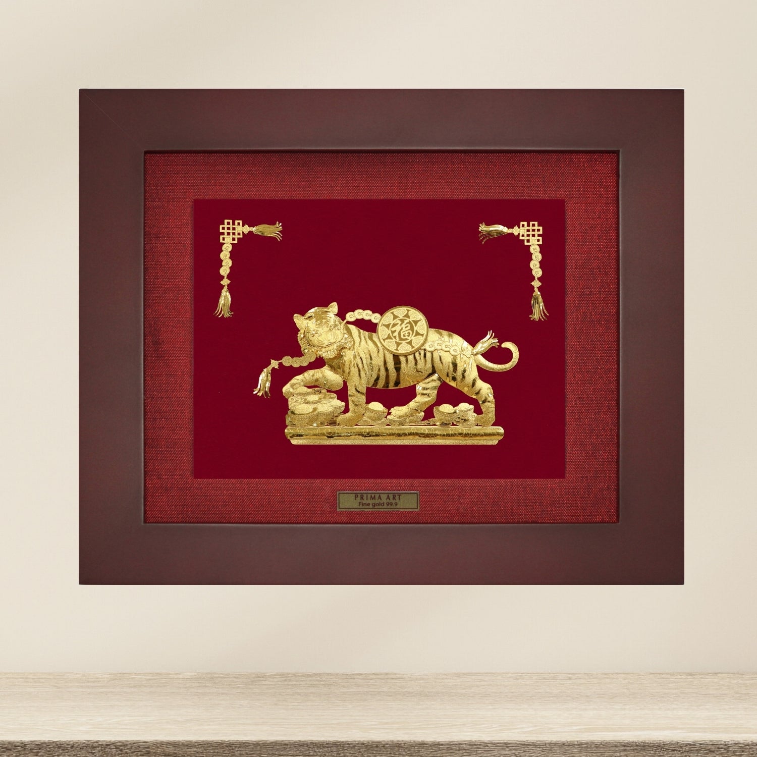 CGS-0515-38 Golden Tiger Brings Power in Frame 18 x 20 cm