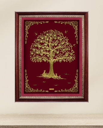 CGS-0517-01 Orange Weath Tree With Lucky Fruits in Frame 100 x 125 cm