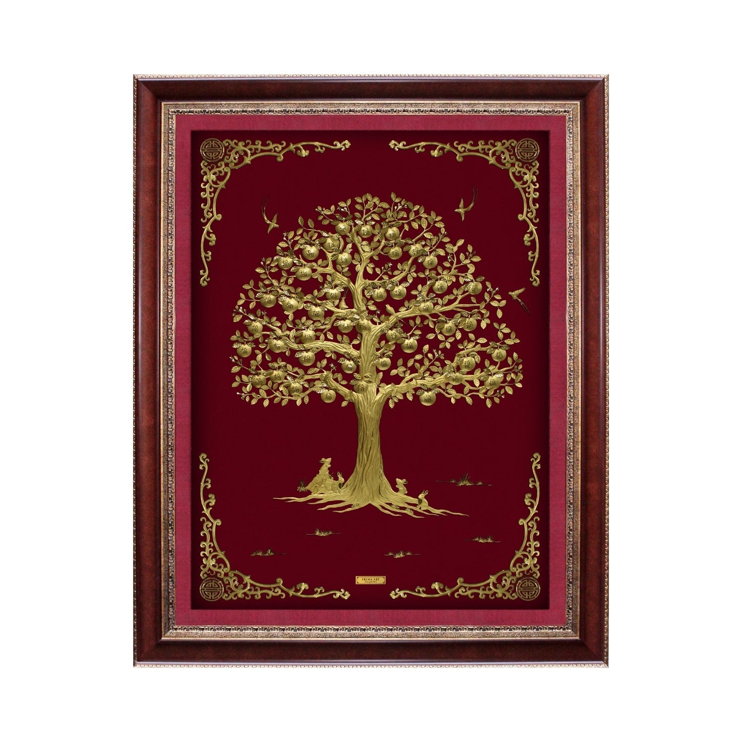 CGS-0517-01 Orange Weath Tree With Lucky Fruits in Frame 100 x 125 cm