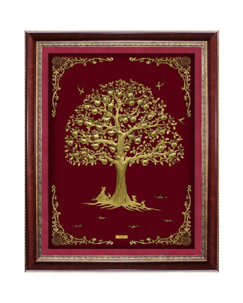 CGS-0517-01 Orange Weath Tree With Lucky Fruits in Frame 100 x 125 cm